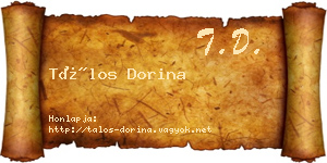 Tálos Dorina névjegykártya