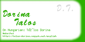 dorina talos business card